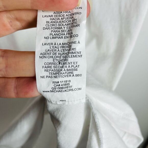 Michael Michael Kors MK Short Sleeve Floral Circle Tshirt White Tee S Small - Picture 4 of 8